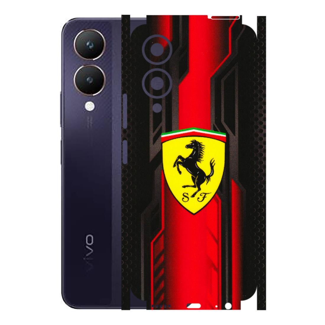 VIVO Y Series Phone Skins (All Models) - Black Ferrari Logo - 3D Embossed Finish (L-253) Vivo Y28 5G