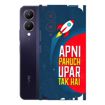 VIVO Y Series Phone Skins (All Models) - Apni Pahuch Upar Tak Hai - 3D Embossed Finish (L-276) Vivo Y28 5G
