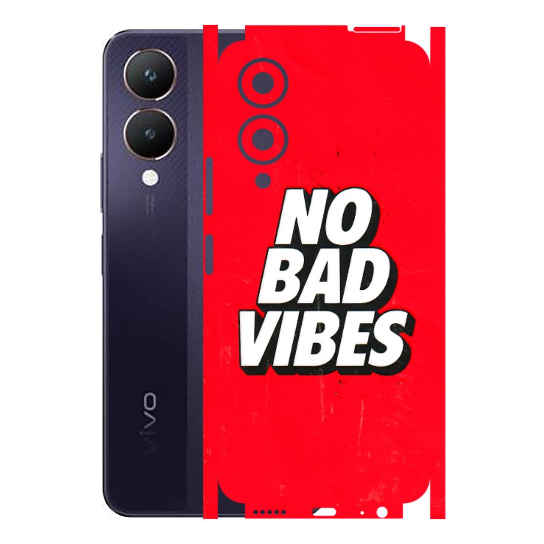 VIVO Y Series Phone Skins (All Models) - No Bad Vibes - 3D Embossed Finish (L-280) Vivo Y28 5G