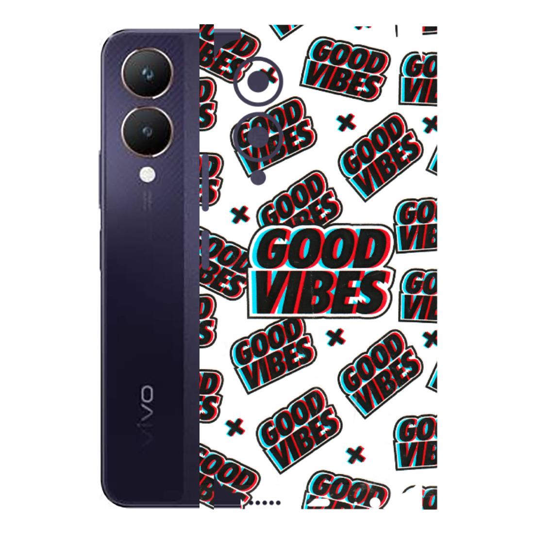 VIVO Y Series Phone Skins (All Models) - Good Vibes - 3D Embossed Finish (L-282) Vivo Y28 5G