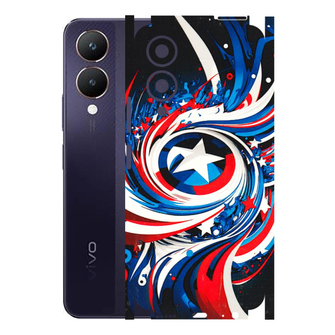 VIVO Y Series Phone Skins (All Models) - Captain America Logo - 3D Embossed Finish (L-307) Vivo Y28 5G
