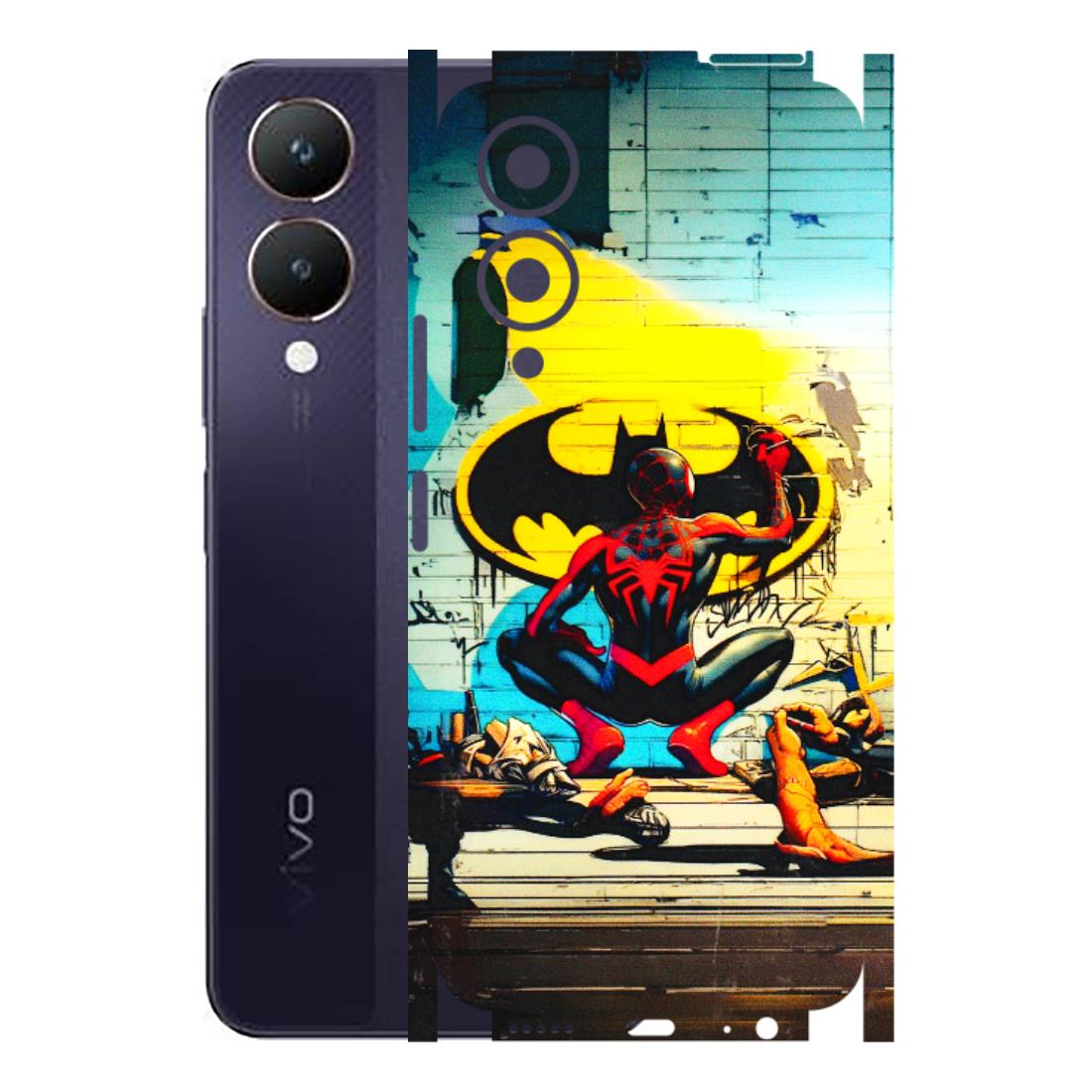 VIVO Y Series Phone Skins (All Models) - New Spiderman Bat Logo - 3D Embossed Finish (L-309) Vivo Y28 5G