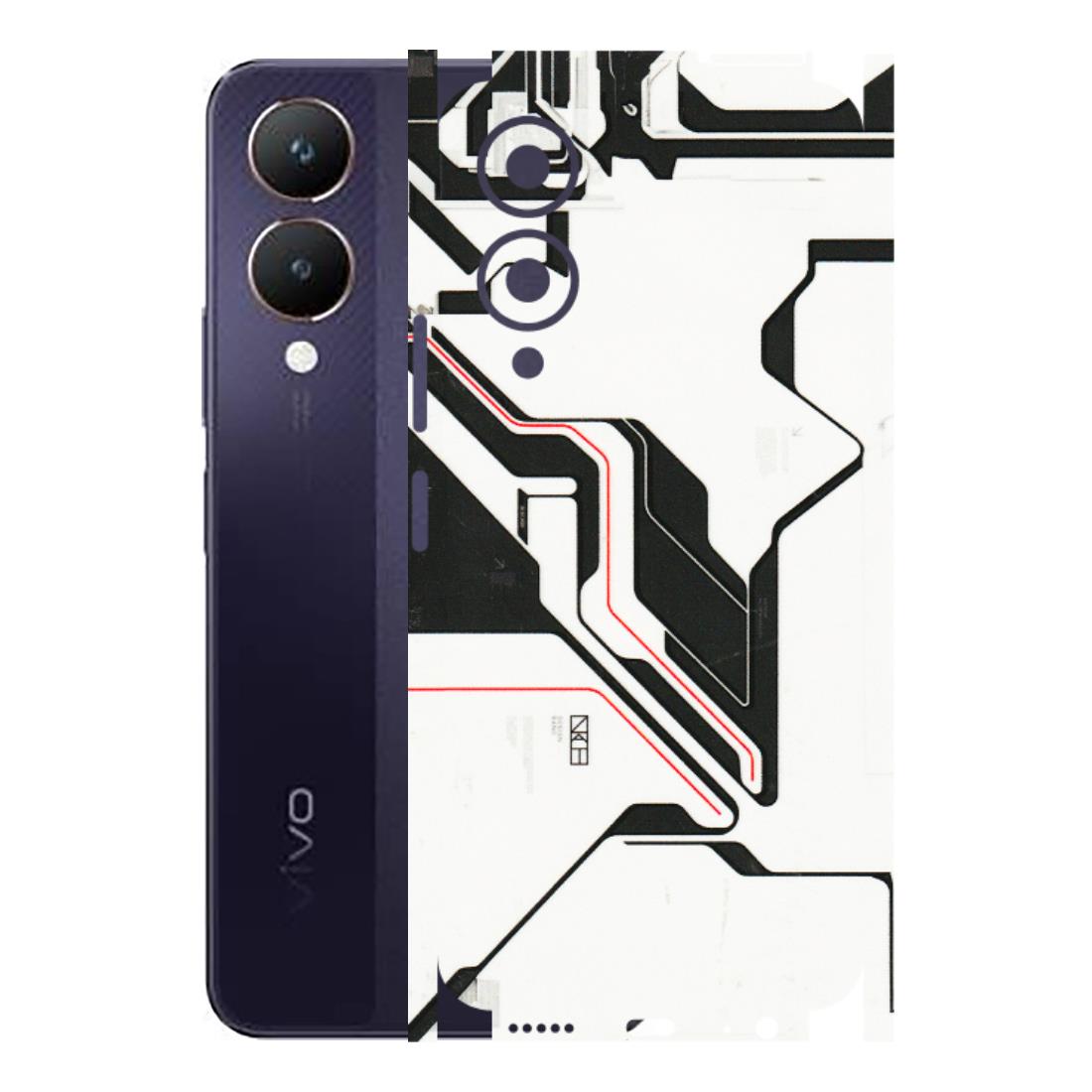 VIVO Y Series Phone Skins (All Models) - White Techy Logo - 3D Embossed Finish (L-312) Vivo Y28 5G