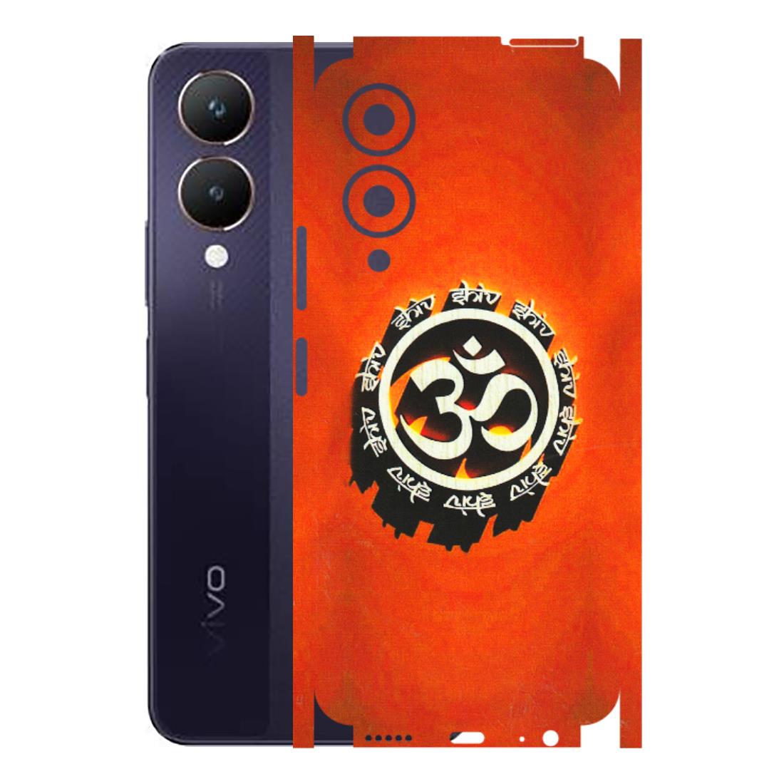 VIVO Y Series Phone Skins (All Models) - Aum Shiv Orange - 3D Embossed Finish (L-32) Vivo Y28 5G