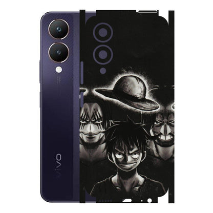 VIVO Y Series Phone Skins (All Models) - Black Luffy Hat - 3D Embossed Finish (L-57) Vivo Y28 5G