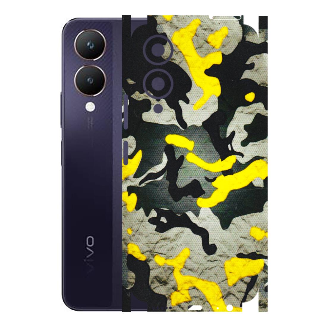 VIVO Y Series Phone Skins (All Models) - Yellow Camouflage - 3D Embossed Finish (L-61) Vivo Y28 5G