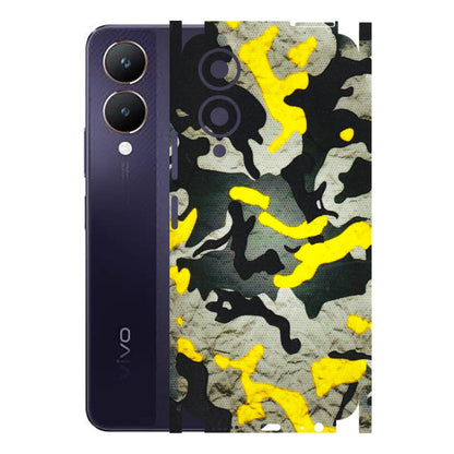 VIVO Y Series Phone Skins (All Models) - Yellow Camouflage - 3D Embossed Finish (L-61) Vivo Y28 5G