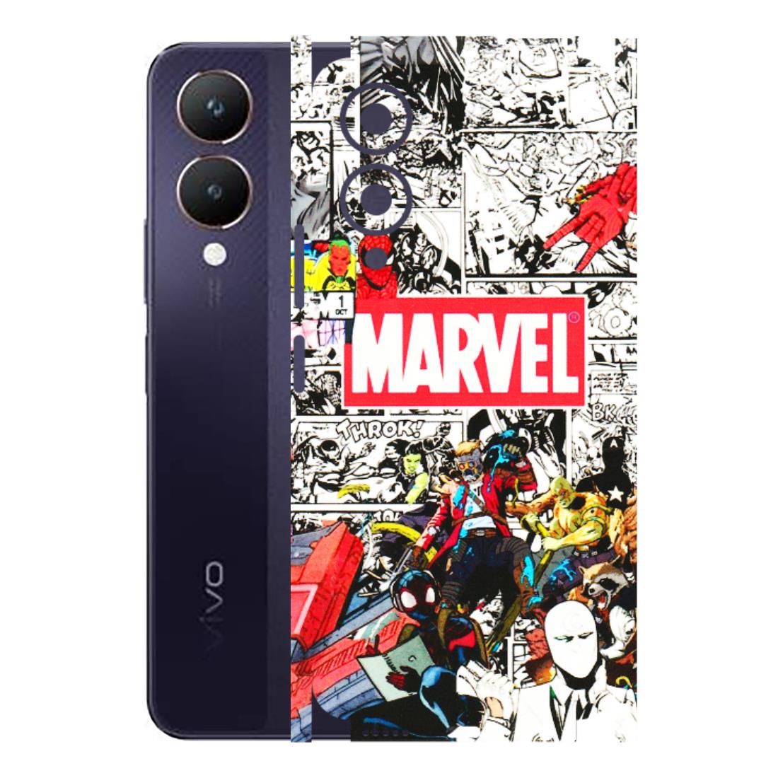 VIVO Y Series Phone Skins (All Models) - Marvel Colorful Comic - 3D Embossed Finish (L-64) Vivo Y28 5G