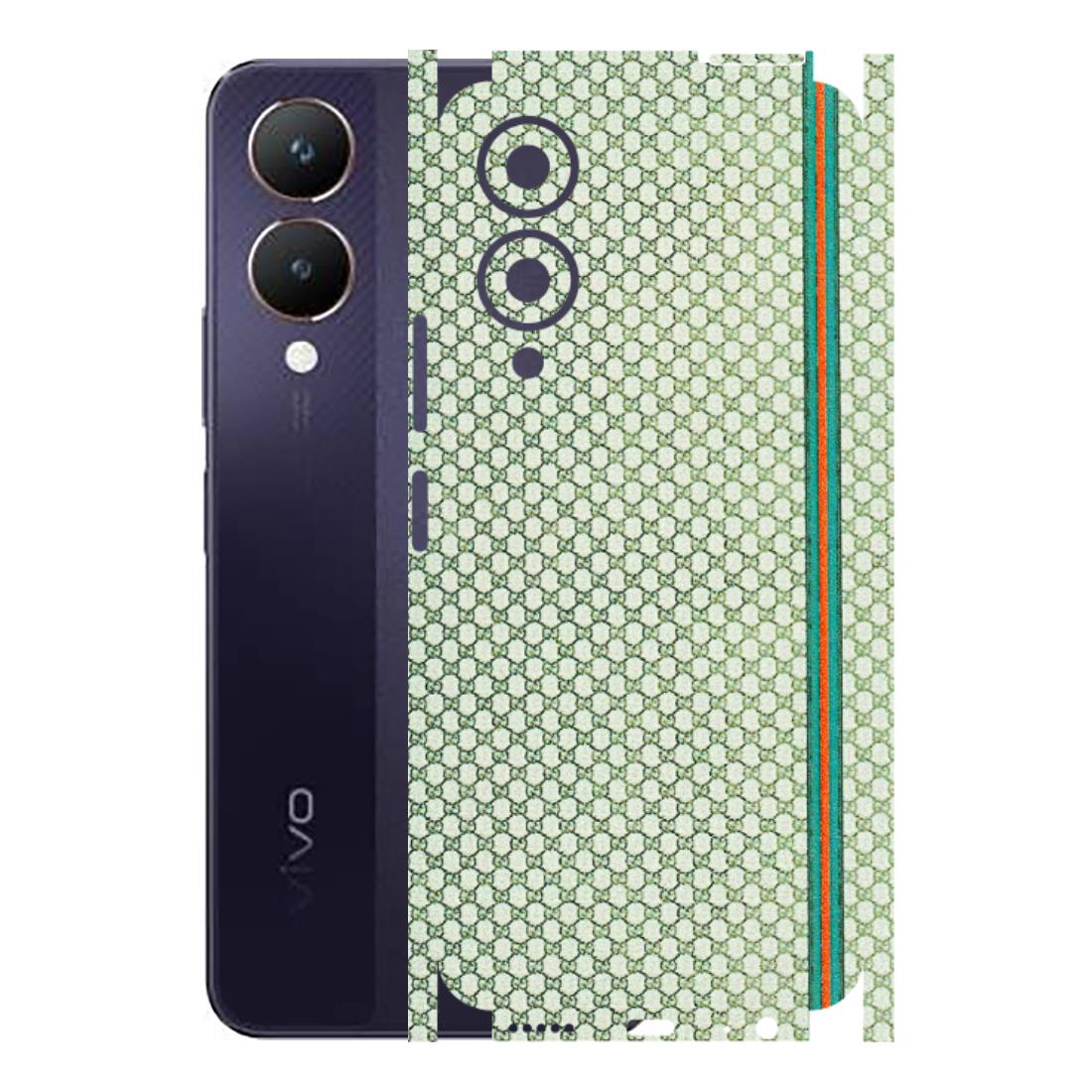 VIVO Y Series Phone Skins (All Models) - Gucci Fabric Pattern - 3D Embossed Finish (L-73) Vivo Y28 5G