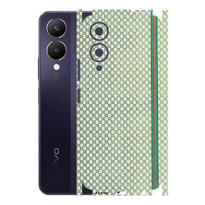 VIVO Y Series Phone Skins (All Models) - Gucci Fabric Pattern - 3D Embossed Finish (L-73) Vivo Y28 5G