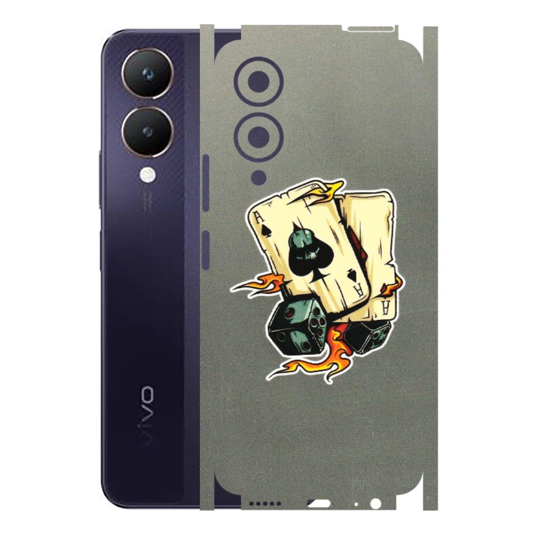 VIVO Y Series Phone Skins (All Models) - Grey Cards Of Ace - 3D Embossed Finish (L-77) Vivo Y28 5G