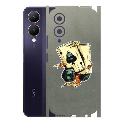 VIVO Y Series Phone Skins (All Models) - Grey Cards Of Ace - 3D Embossed Finish (L-77) Vivo Y28 5G