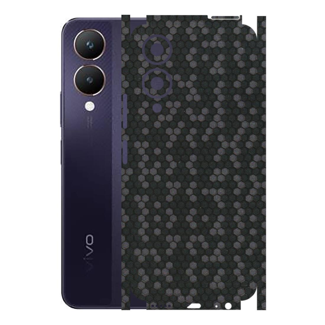 VIVO Y Series Phone Skins (All Models) - Black Grey Honeycomb Sober - 3D Embossed Finish (L-85) Vivo Y28 5G