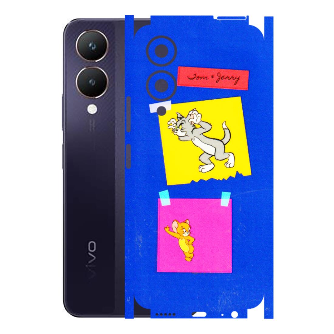 VIVO Y Series Phone Skins (All Models) - Tom N Jerry Sticky Notes - 3D Embossed Finish (L-88) Vivo Y28 5G