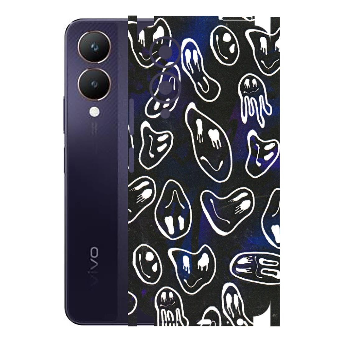 VIVO Y Series Phone Skins (All Models) - Distorted Smileys - 3D Embossed Finish (L-92) Vivo Y28 5G