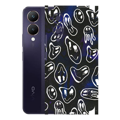 VIVO Y Series Phone Skins (All Models) - Distorted Smileys - 3D Embossed Finish (L-92) Vivo Y28 5G