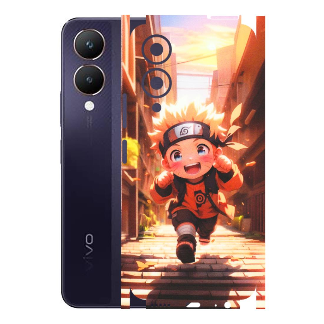 VIVO Y Series Phone Skins (All Models) - Naruto Cute Toon Running - Matte Finish (M-04) Vivo Y28 5G