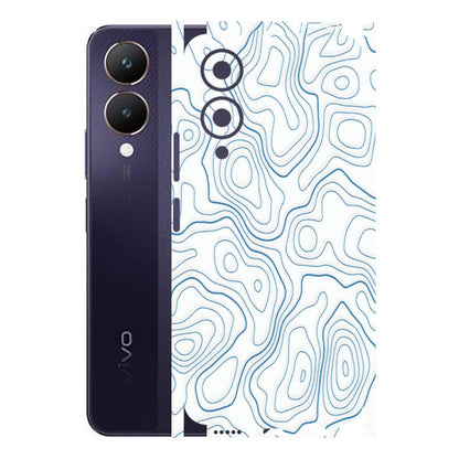 VIVO Y Series Phone Skins (All Models) - Blue And White Swirls - Matte Finish (M-139) Vivo Y28 5G