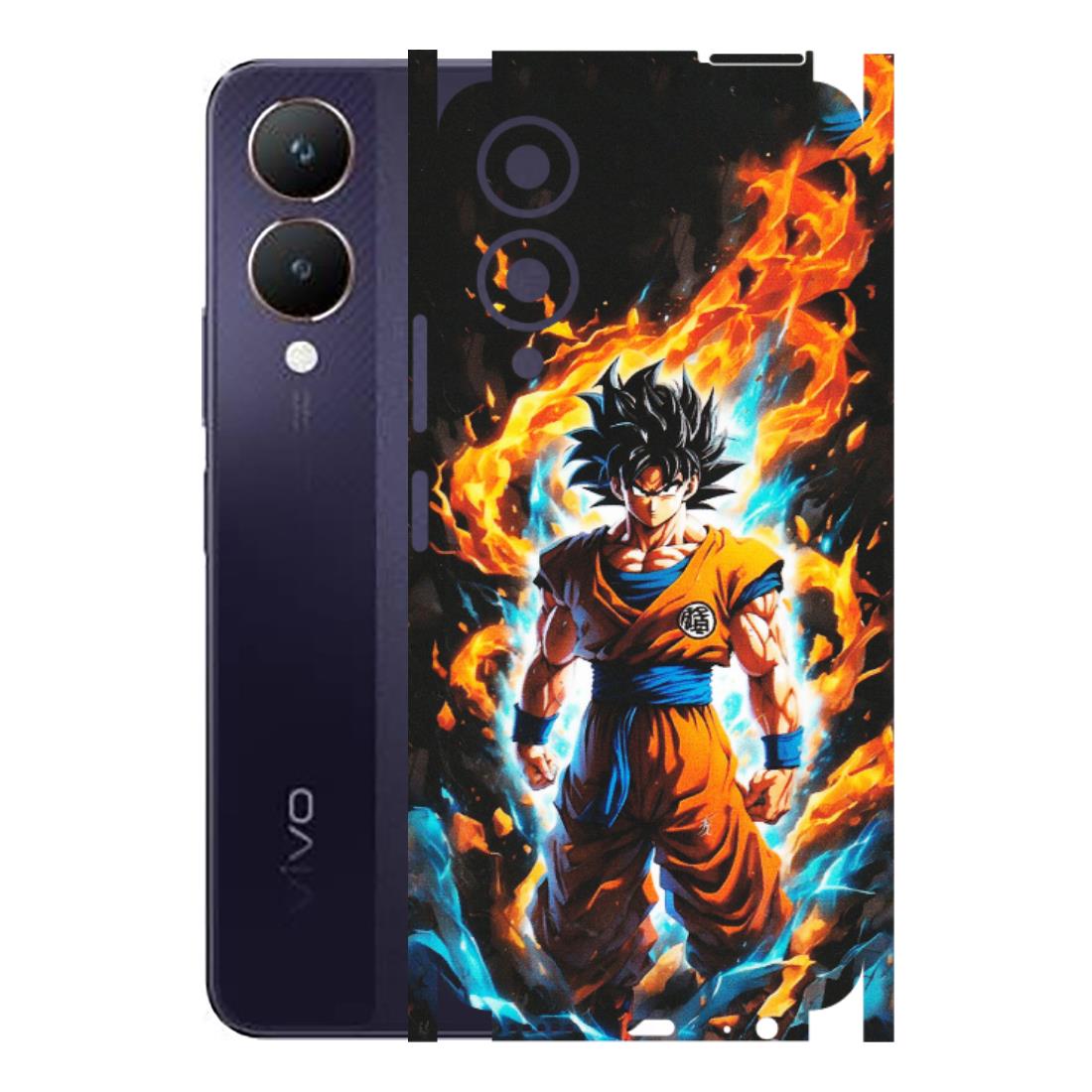 VIVO Y Series Phone Skins (All Models) - Goku Transformation Anime - Matte Finish (M-159) Vivo Y28 5G