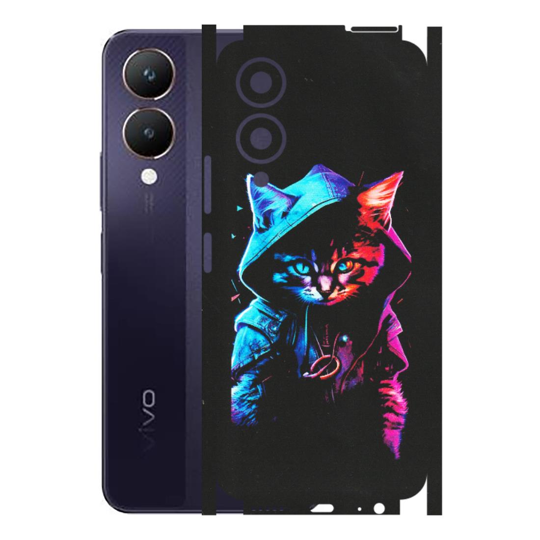 VIVO Y Series Phone Skins (All Models) - Cyberpunk Cat - Matte Finish (M-45) Vivo Y28 5G