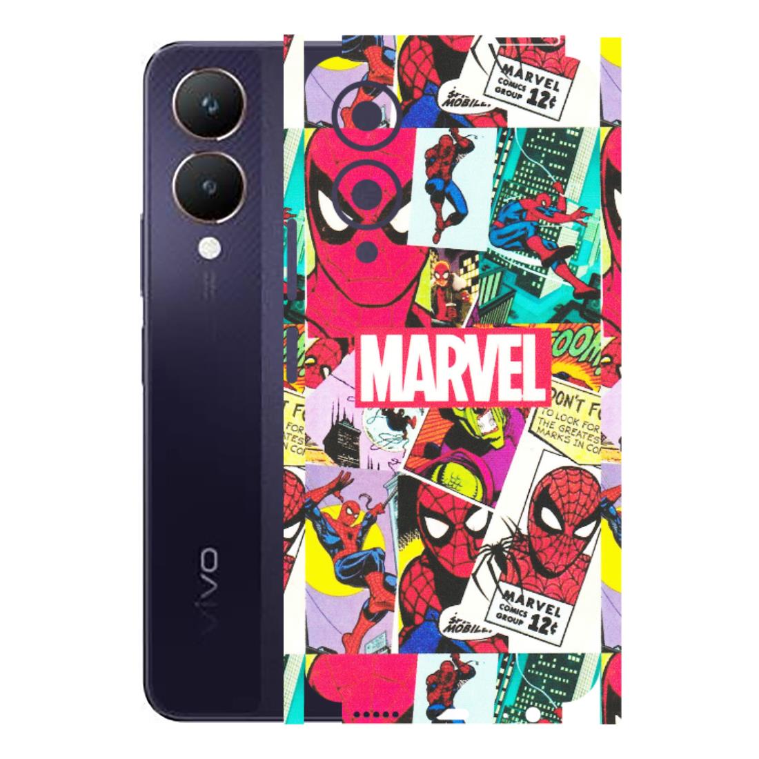 VIVO Y Series Phone Skins (All Models) - Marvel Comic Spiderman Grafitti - Matte Finish (M-72) Vivo Y28 5G