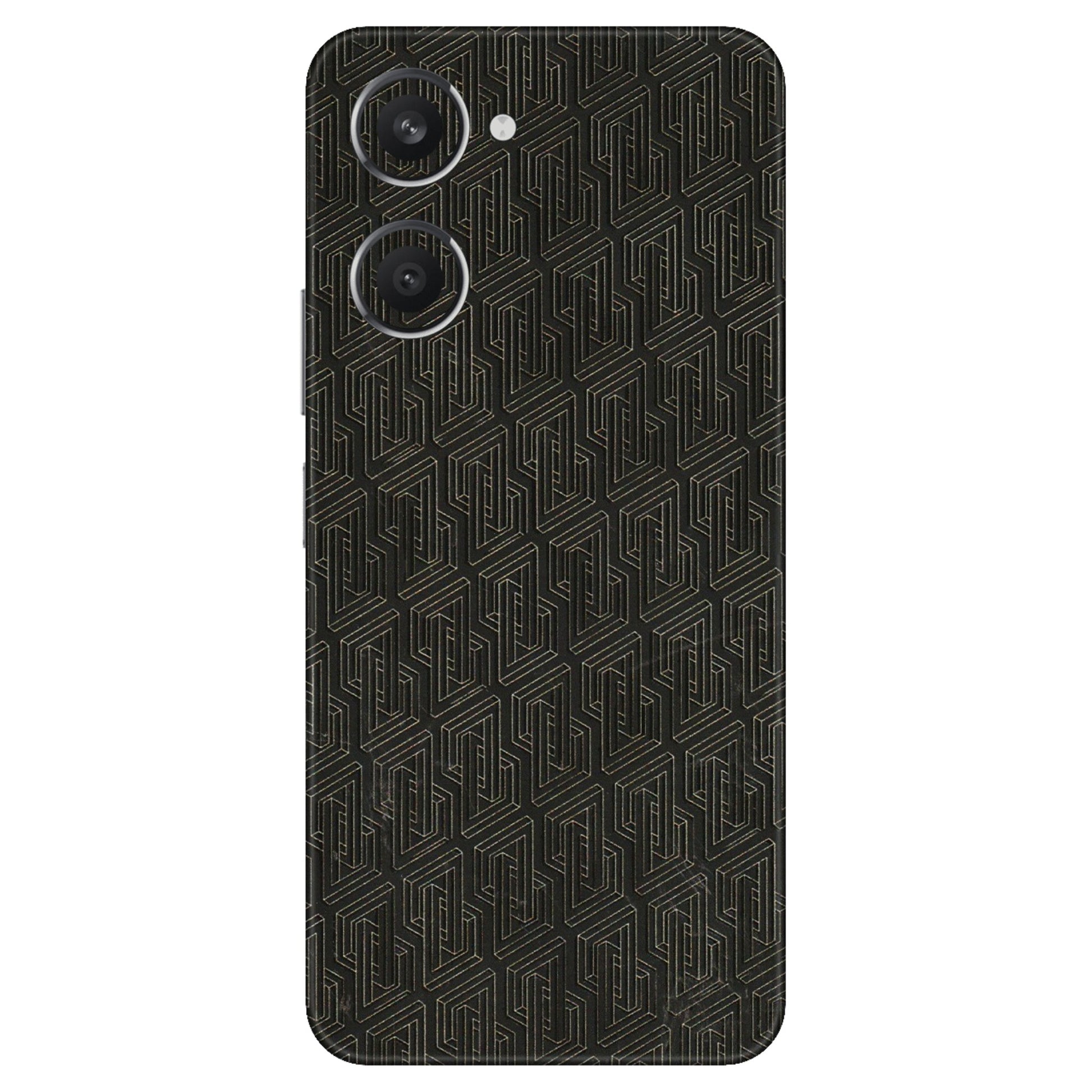 VIVO Y Series Phone Skins (All Models) - Black Abstract Pattern - 3D Embossed Finish (L-117) Vivo Y28S (5G)