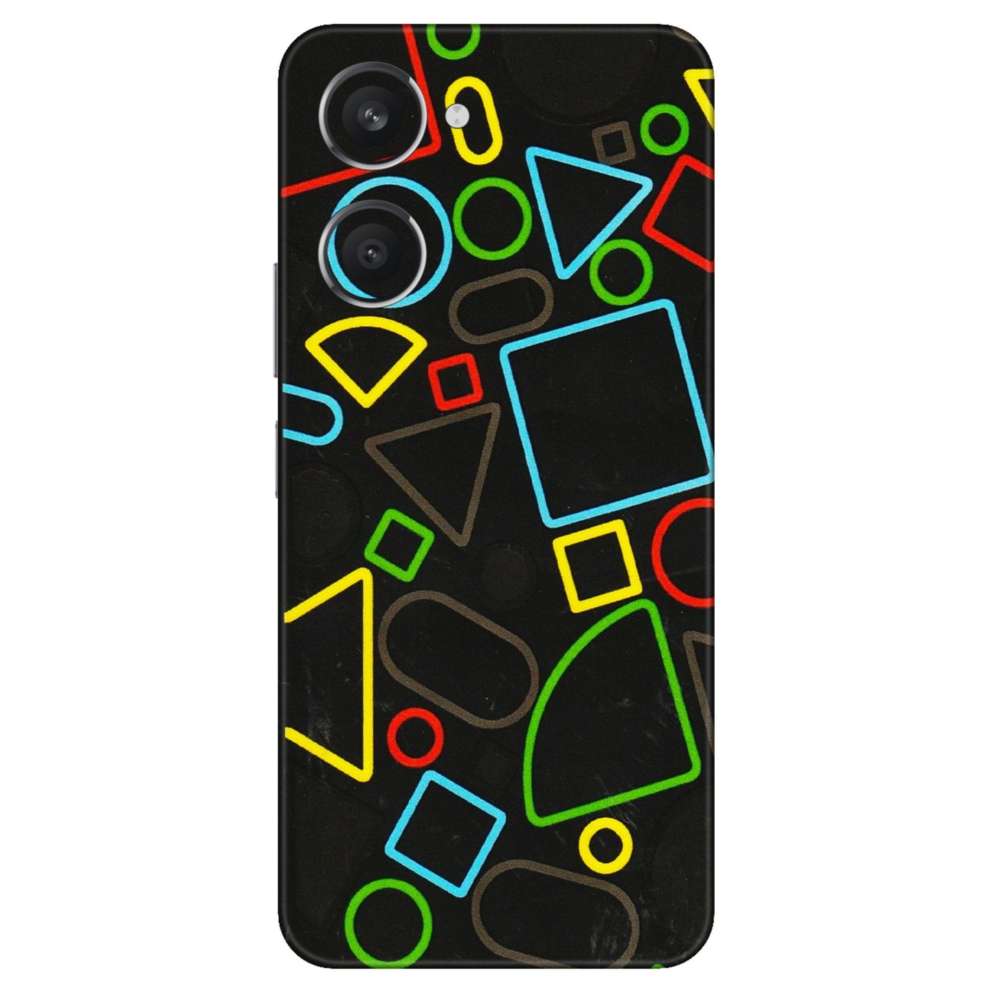 VIVO Y Series Phone Skins (All Models) - Black Shapes - 3D Embossed Finish (L-131) Vivo Y28S (5G)