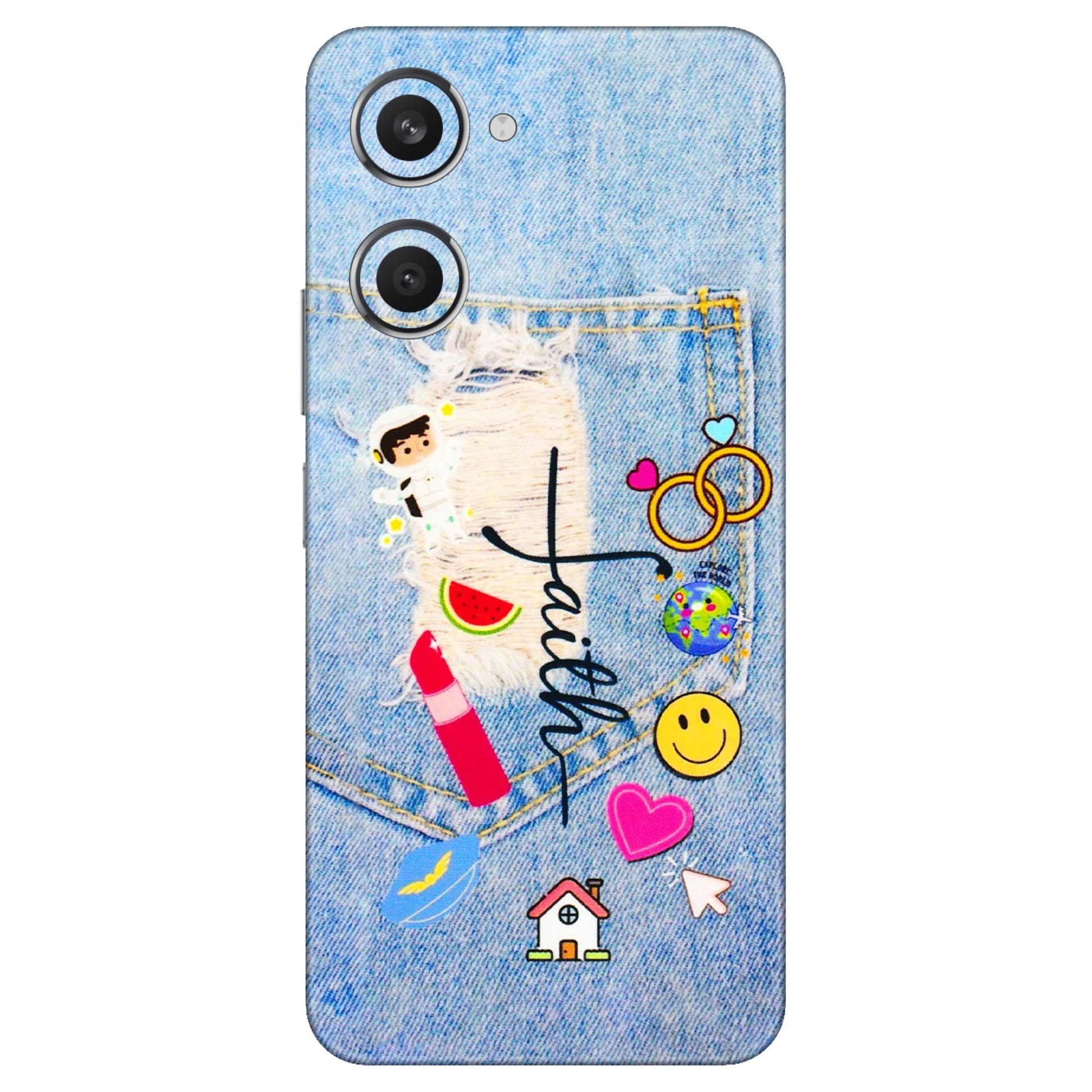 VIVO Y Series Phone Skins (All Models) - Denim Jeans Pocket - 3D Embossed Finish (L-134) Vivo Y28S (5G)