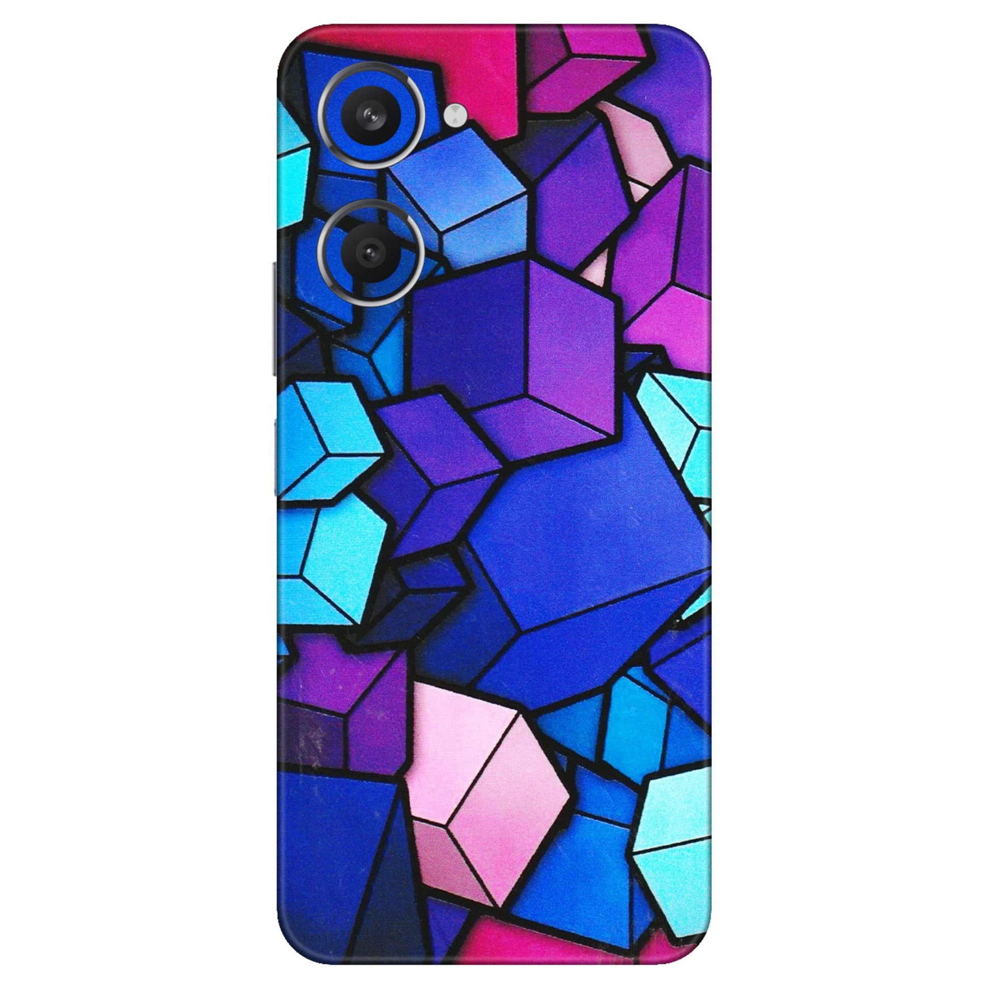 VIVO Y Series Phone Skins (All Models) - Cube Doodle - 3D Embossed Finish (L-141) Vivo Y28S (5G)