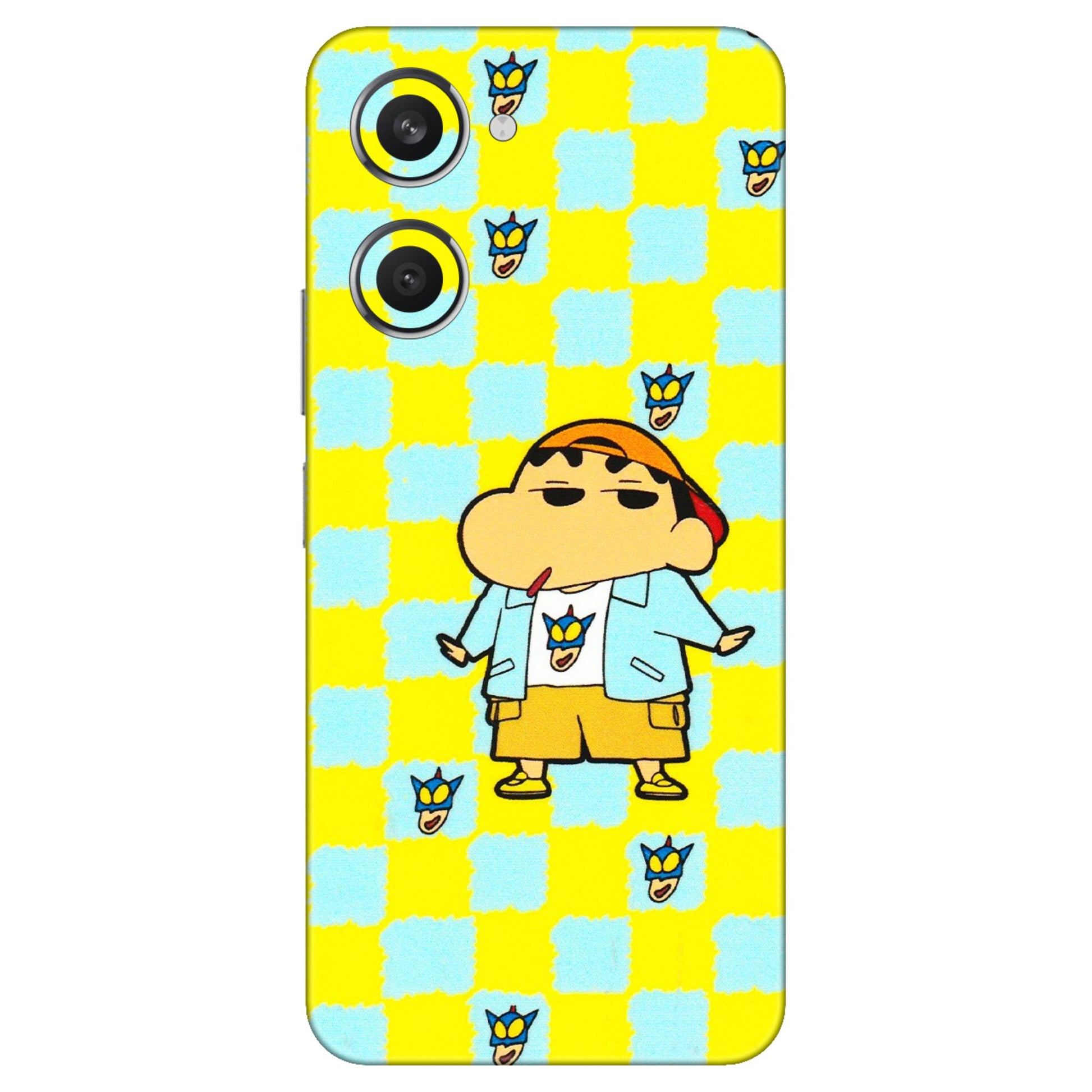 VIVO Y Series Phone Skins (All Models) - Yellow Blue Shinchan Cute - 3D Embossed Finish (L-221) Vivo Y28S (5G)