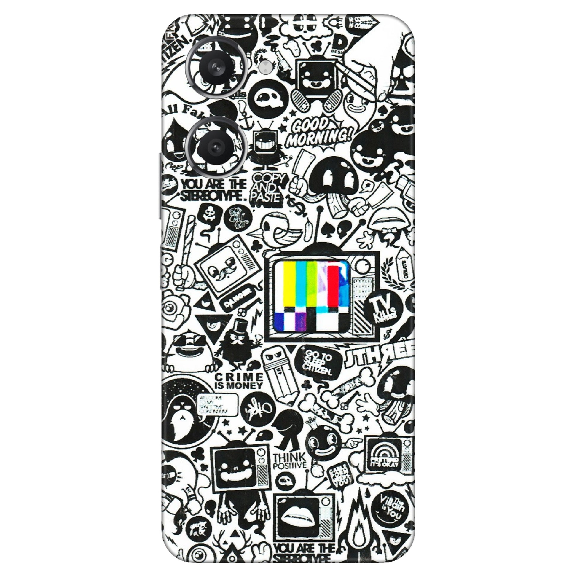 VIVO Y Series Phone Skins (All Models) - Doodles Positive Art - 3D Embossed Finish (L-263) Vivo Y28S (5G)