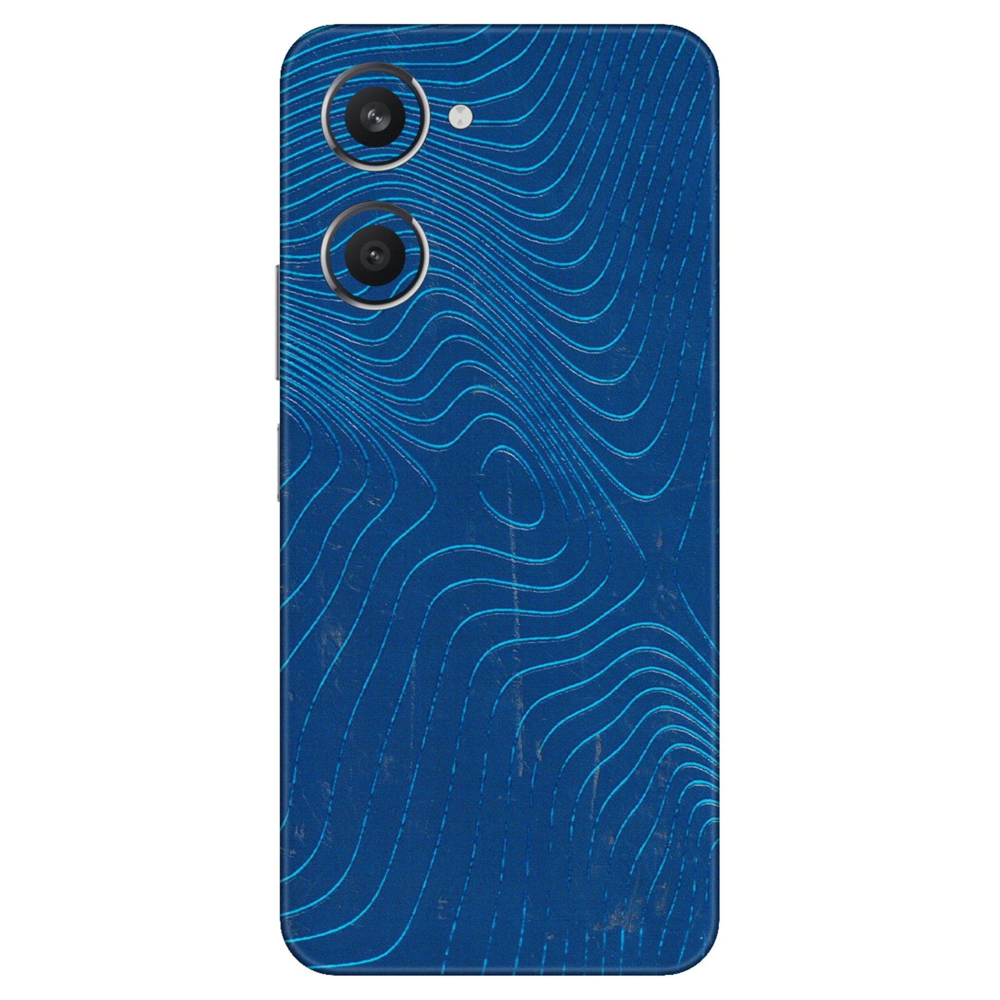 VIVO Y Series Phone Skins (All Models) - Abstract Blue Line Map - 3D Embossed Finish (L-272) Vivo Y28S (5G)