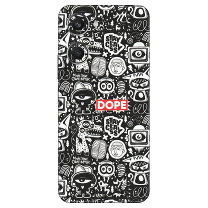 VIVO Y Series Phone Skins (All Models) - Dope Stay Classy Black Doodles - Matte Finish (M-126) Vivo Y28S (5G)