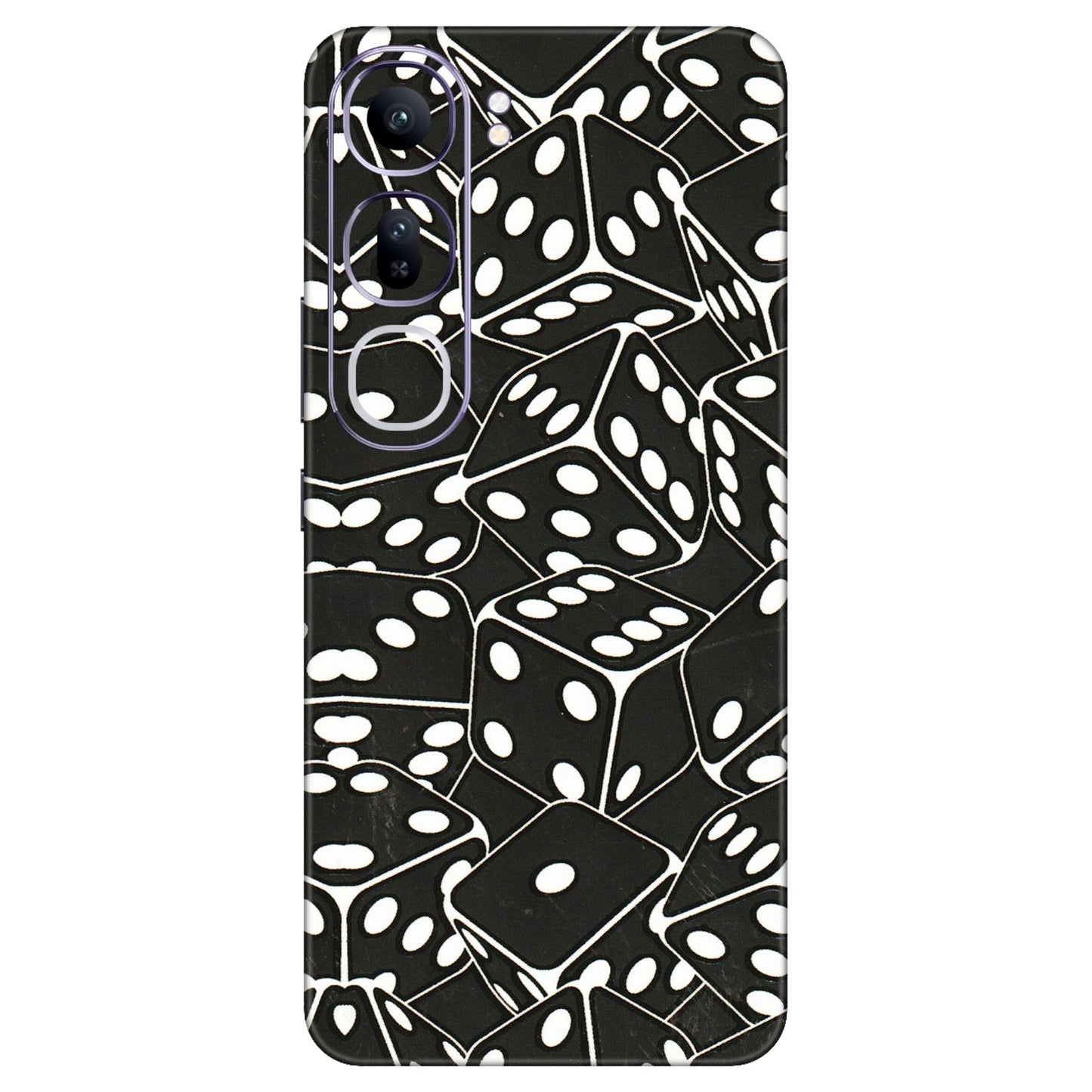 VIVO Y Series Phone Skins (All Models) - Big Black Dices - 3D Embossed Finish (L-106) Vivo Y300 (5G)