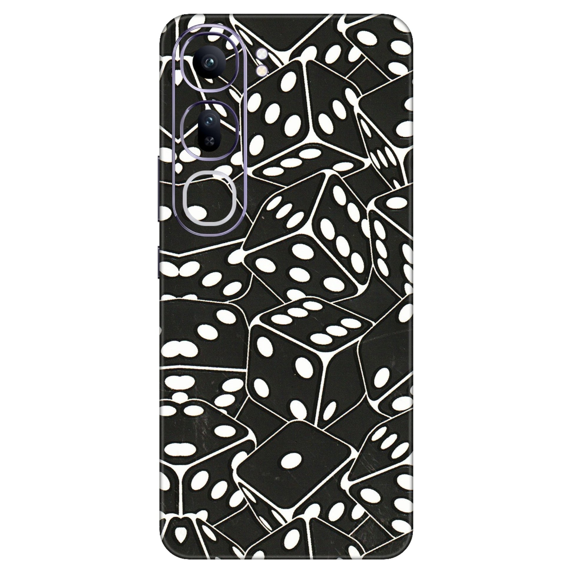 VIVO Y Series Phone Skins (All Models) - Big Black Dices - 3D Embossed Finish (L-106) Vivo Y300 (5G)