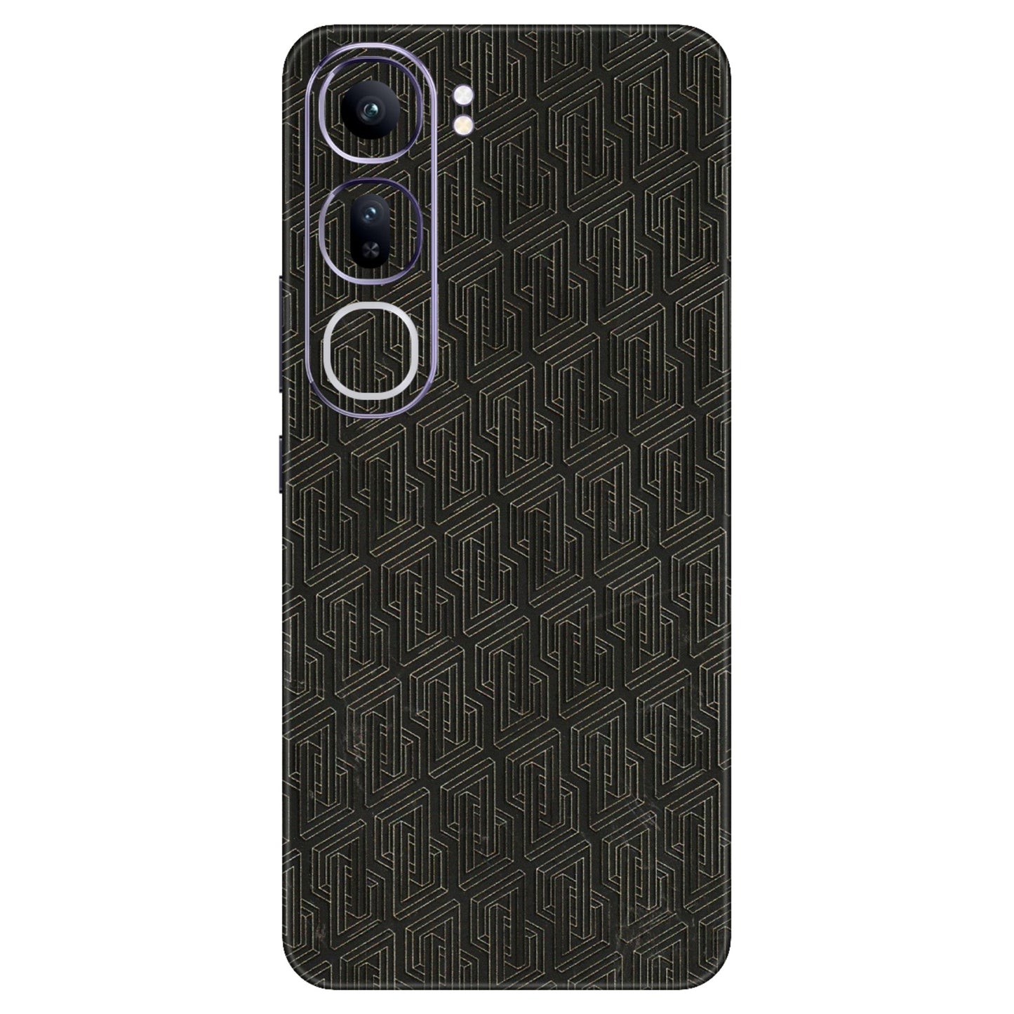 VIVO Y Series Phone Skins (All Models) - Black Abstract Pattern - 3D Embossed Finish (L-117) Vivo Y300 (5G)