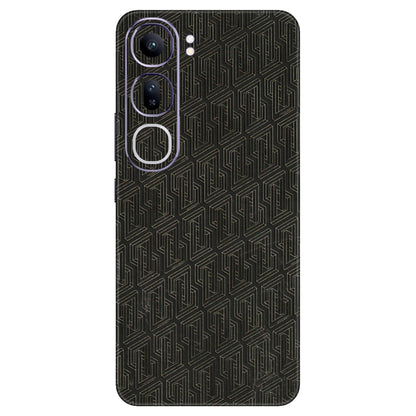 VIVO Y Series Phone Skins (All Models) - Black Abstract Pattern - 3D Embossed Finish (L-117) Vivo Y300 (5G)