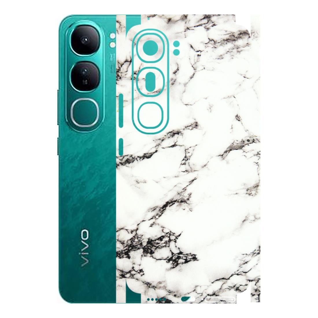 VIVO Y Series Phone Skins (All Models) - Black and White Marble Texture - 3D Embossed Finish (L-124) Vivo Y300 (5G)