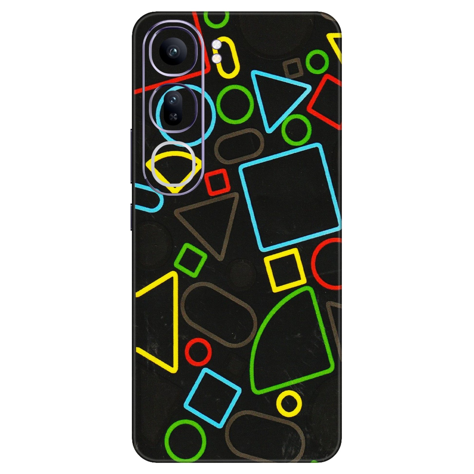 VIVO Y Series Phone Skins (All Models) - Black Shapes - 3D Embossed Finish (L-131) Vivo Y300 (5G)