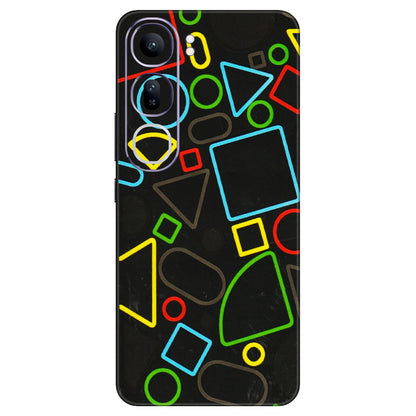 VIVO Y Series Phone Skins (All Models) - Black Shapes - 3D Embossed Finish (L-131) Vivo Y300 (5G)