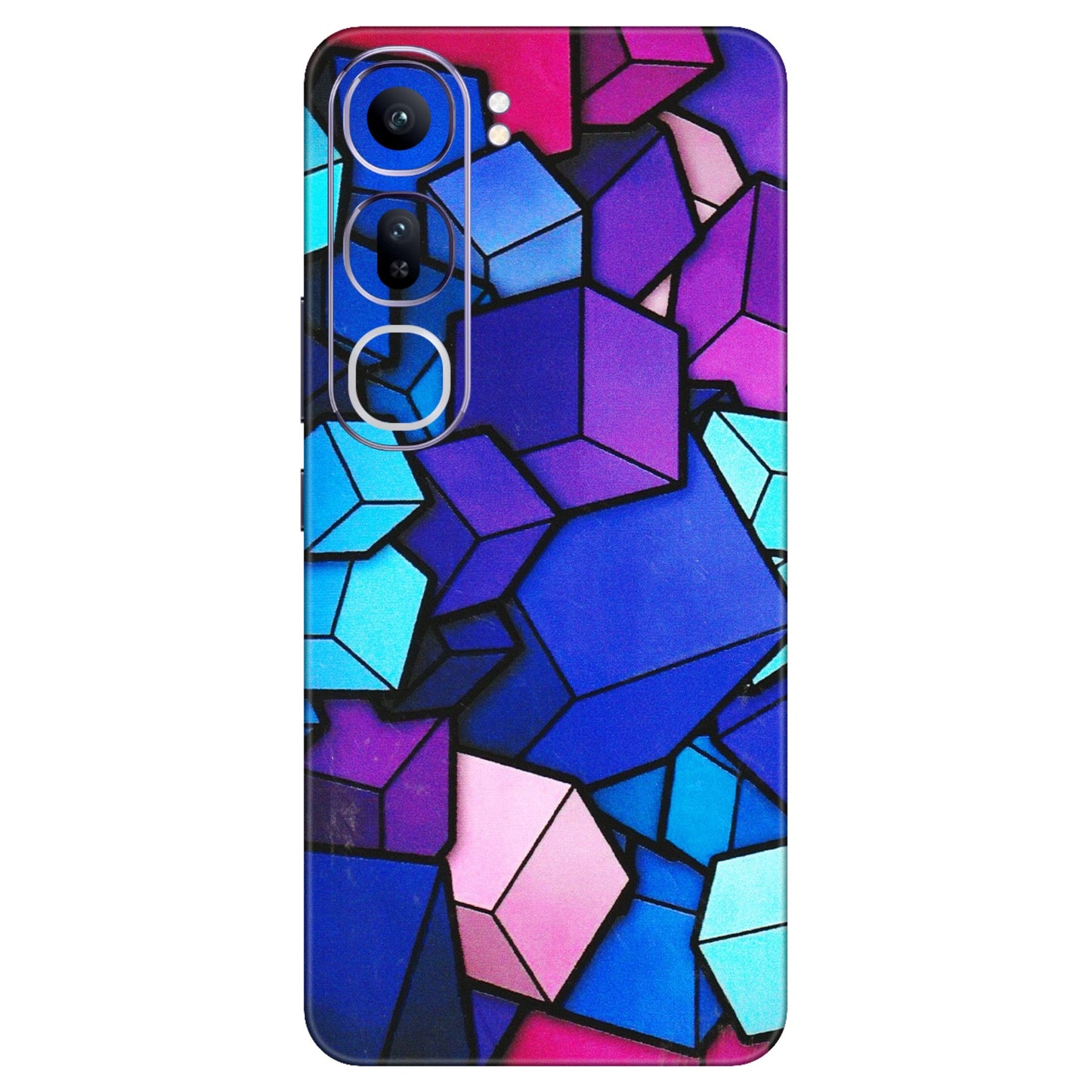 VIVO Y Series Phone Skins (All Models) - Cube Doodle - 3D Embossed Finish (L-141) Vivo Y300 (5G)