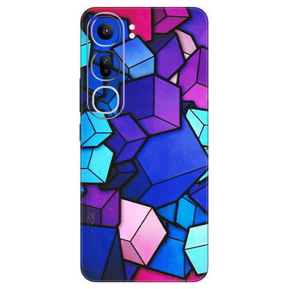 VIVO Y Series Phone Skins (All Models) - Cube Doodle - 3D Embossed Finish (L-141) Vivo Y300 (5G)