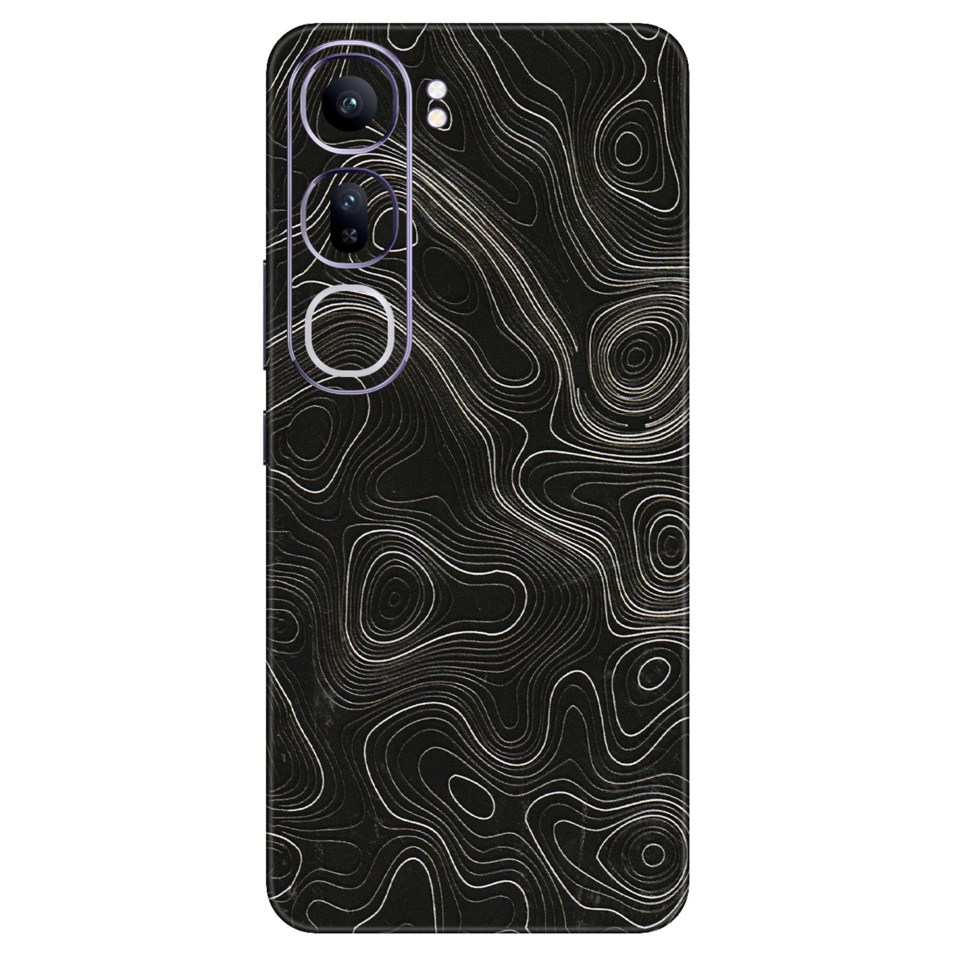 VIVO Y Series Phone Skins (All Models) - Black Swirl - 3D Embossed Finish (L-196) Vivo Y300 (5G)