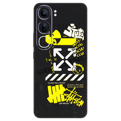 VIVO Y Series Phone Skins (All Models) - Anti Social Graffiti - 3D Embossed Finish (L-198) Vivo Y300 (5G)