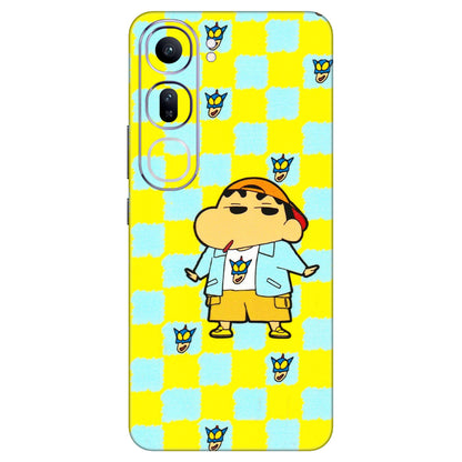 VIVO Y Series Phone Skins (All Models) - Yellow Blue Shinchan Cute - 3D Embossed Finish (L-221) Vivo Y300 (5G)