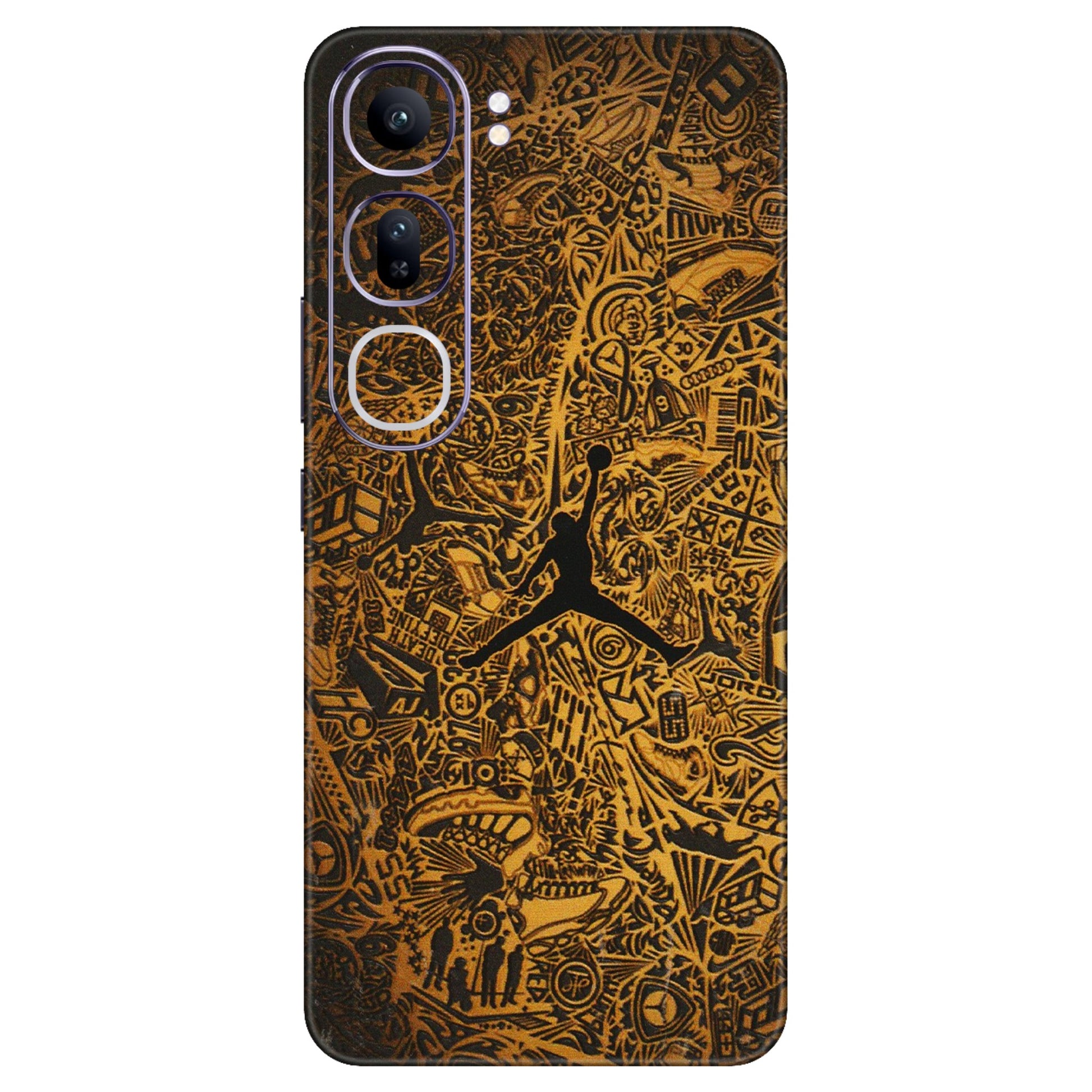 VIVO Y Series Phone Skins (All Models) - Premium Gold Basketball Player - 3D Embossed Finish (L-236) Vivo Y300 (5G)