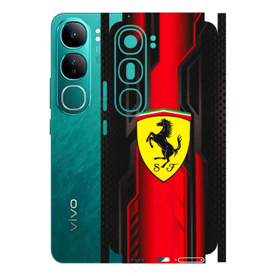 VIVO Y Series Phone Skins (All Models) - Black Ferrari Logo - 3D Embossed Finish (L-253) Vivo Y300 (5G)