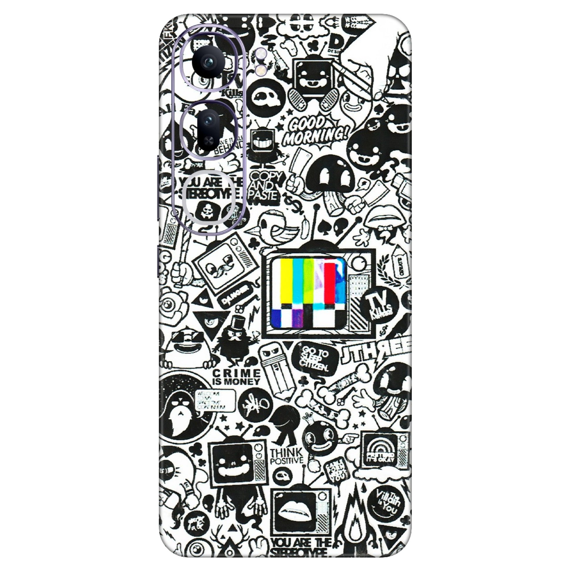 VIVO Y Series Phone Skins (All Models) - Doodles Positive Art - 3D Embossed Finish (L-263) Vivo Y300 (5G)