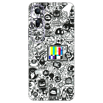 VIVO Y Series Phone Skins (All Models) - Doodles Positive Art - 3D Embossed Finish (L-263) Vivo Y300 (5G)