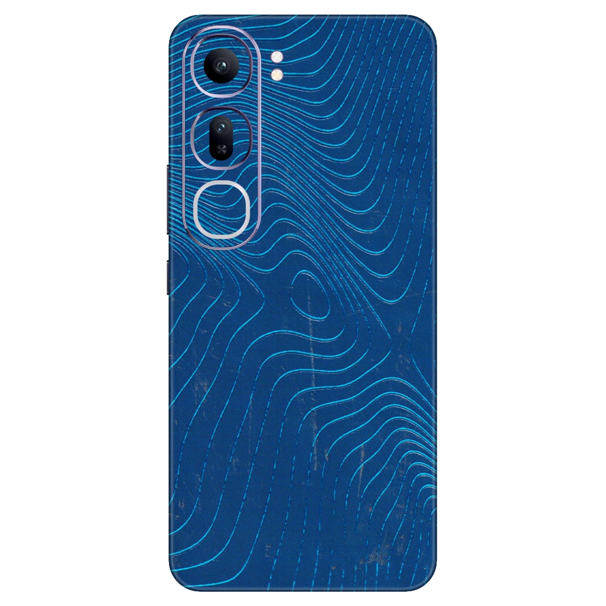 VIVO Y Series Phone Skins (All Models) - Abstract Blue Line Map - 3D Embossed Finish (L-272) Vivo Y300 (5G)